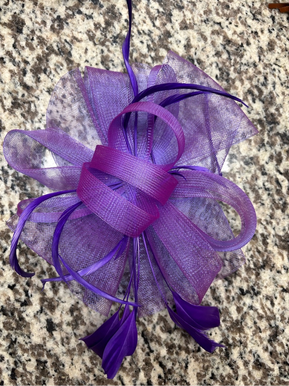 Vibrant Purple Floral Mesh Hair Fascinator
